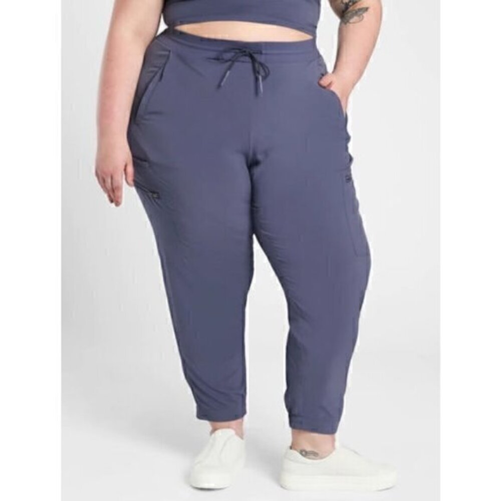 Athleta Venture Pant Athleisure Joggers Blue Gray UPF 50+ Plus Size 22